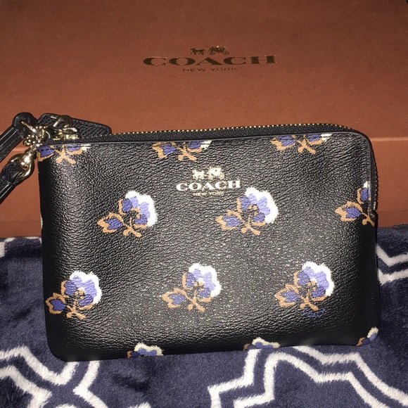 Coach Handbags - ✨Floral Coach Wristlet with Box✨